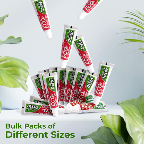 Pack 0.2 Oz ECO amenities Travel Toothpaste Tubes - TSA-Approved Bulk Toothpaste - Peppermint Flavor Mini - Travel