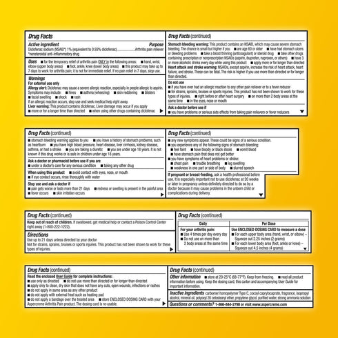 Aspercreme Arthritis Pain Relief Gel, Non-steroidal Topical Gel with Max-Strength Diclofenac Sodium, 100 g