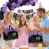 Yoirrat 16 16th Sweet Gift Bag with Wrapping Tissue Paper & Card Large Purple Black Glitter Happy Birthday Gift Bags