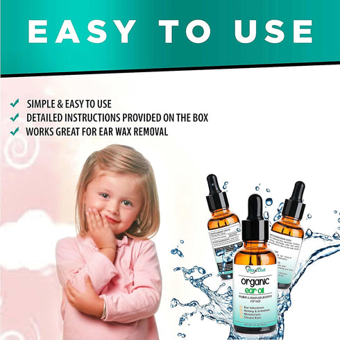 Natural Mullein Ear Wax Removal Oil & Cleaner Drops with Strawberry for Kids, Moisturizer & Allergy Soothing