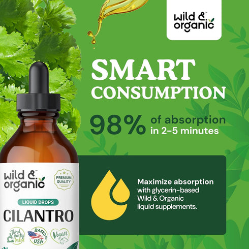 Cilantro Tincture | Vegan Detox Cleanse Supplement with Organic Cilantro Leaf, Alcohol-Free Drops - 4 Oz