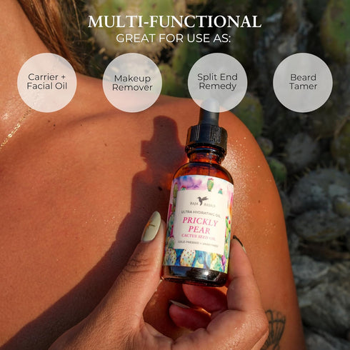 Prickly Pear Seed Oil - Cold Pressed, Pure, Unrefined Moisturizer for Skin, Face, Body, Nails, Hair - 1 oz Bottle