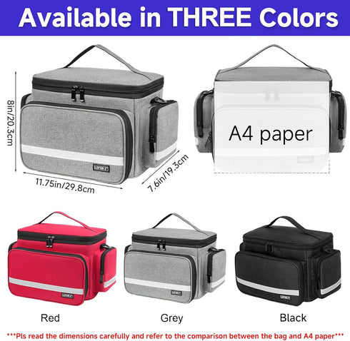 LEFORZ Student,Therapist,Doctors,Grey(11.75 7.6 8 inch) Small Medical Bag,First Aid Bag Empty,Home Health Nurse Bag
