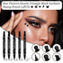 Double Side Liquid Winged Eyeliner Stamp,Smudge Proof Waterproof Eyeliner Pen Set,Long-Lasting Eye Liner Face Makeup,Star Flowers Hearts Triangle Black Eyeliner Stamp Pencil 5PCS