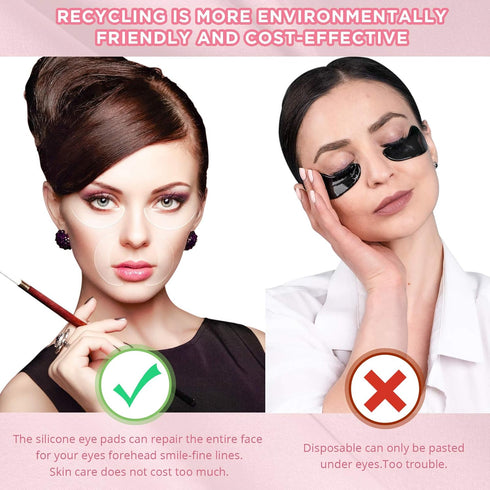 Syhood 12 Pieces Silicone Eye Wrinkle Pads, Anti Aging Reusable Under Eye Patches for Mouth and Eyes