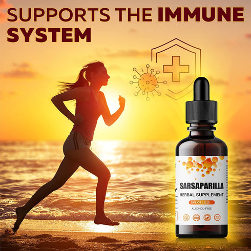 Immune 2 Oz FabLab Sarsaparilla Root Tincture - Herbal Supplement for Detox and Support - Fl - Alcohol-Free - Non-GMO