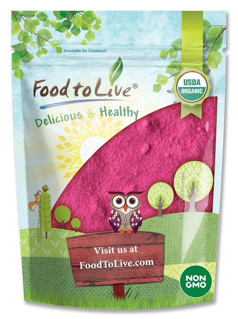 Food to Live Organic Dragon Fruit Powder - 6 Ounces, Non-GMO, Vegan, Rich in Antioxidants, Perfect for Smoothies