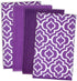 DII Cleaning Collection Multi-Purpose Microfiber Dishtowel Set, Eggplant Lattice
