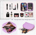 KTMOUW 3 Pcs Waterproof Makeup Bag Set, Portable Travel Organizer Toiletry Bag for Women, Purple Weave