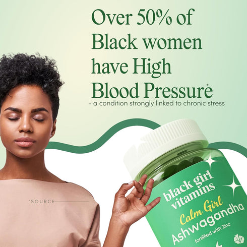 Gummies Immune Black Girl Vitamins Calm Girl Ashwagandha + Zinc Stress Support, Promotes Relaxation & Mental Clarity