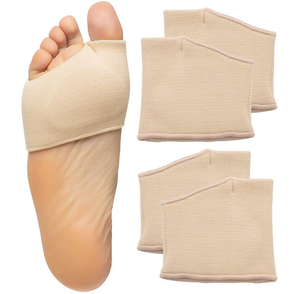 ZenToes Metatarsal Pads - Ball of Foot Pain Relief Cushions for Men and Women, 2 Pairs Fabric Sleeves with Gel Inserts