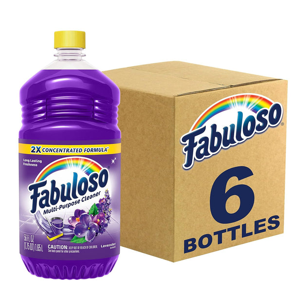 Fabuloso Multi-Purpose Cleaner, 2x Concentrated Lavender, 56 fl oz (Pack of 6)