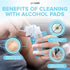 JJ CARE Large Alcohol Prep Pads, 4 x 6" Sterile Alcohol Pads Individually Wrapped, 70% Isopropyl Alcohol Wipes, Pack of