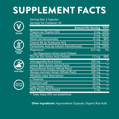 WellPath Zen Stress Relief Supplement + Mood Support, Ashwagandha Root, Rhodiola Rosea, L-Theanine, 60 Herbal Capsules