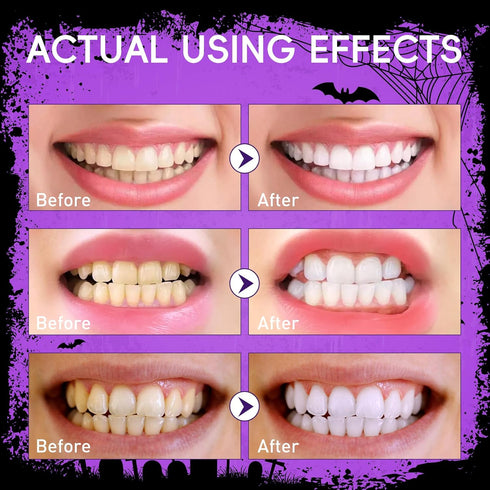 Set Teeth Whitening Powder Purple Teeth Whitening Kits Natural Tooth Powder Gifts Powder Toothpaste for Men Women Tooth