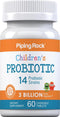 Piping Rock Probiotics for Kids 60 Chewable Tablets | Berry Flavor, 14 Strains, 3 Billion Organisms