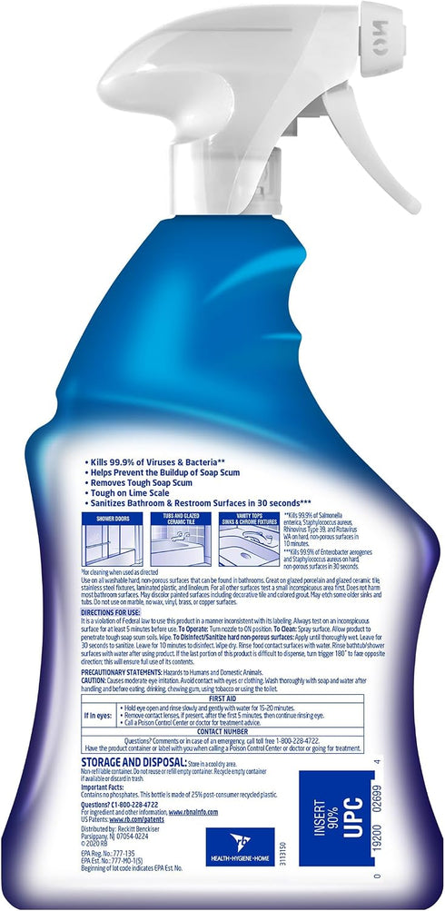 Lysol 32 Oz (Pack 3) All Purpose Cleaner Spray, Multi-Purpose Disinfecting Spray & Bathroom Cleaner, Lemon Breeze +