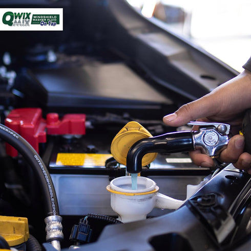 Qwix Mix 1 55 100% Commercial Windshield Washer Fluid Concentrate, Bottle Makes Gallons - Biodegradable Grime & Dirt