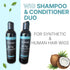 Wig Shampoo & Conditioner Set Cleaner Detangler for Synthetic and Natural Wigs, Coconut Scent