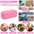 Cute Waterproof Small Pencil Case Makeup Bag for Purse, Preppy Nylon Makeup Brush Holder with Zipper (Slim-Pink Heart)