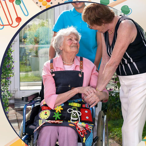 Shyyween Fidget Apron for Elderly Fidget Blanket for Dementia Alzheimer's Therapy Activity Apron Anxiety Relief