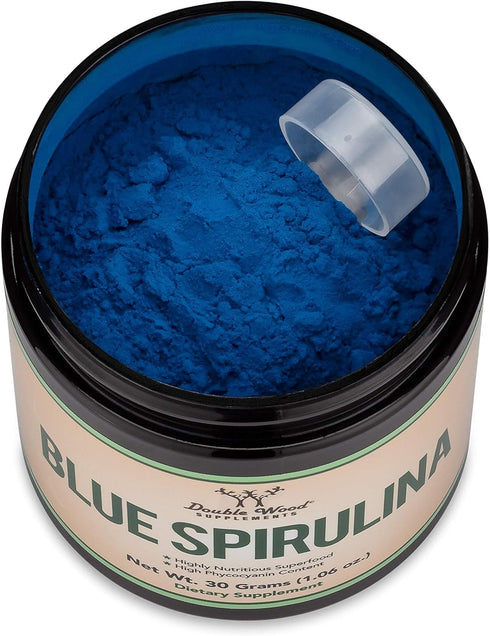Blue Spirulina Powder, Maximum 35% Phycocyanin Content, Superfood Powder for Smoothies and Plant Food Coloring