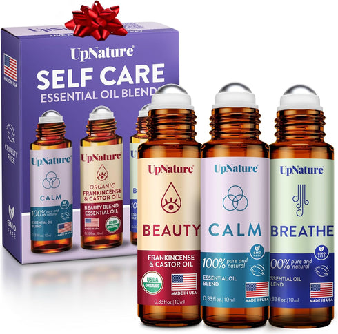 UpNature Self Care Essential Oil Roll On Set (3 Pack) Gifts for