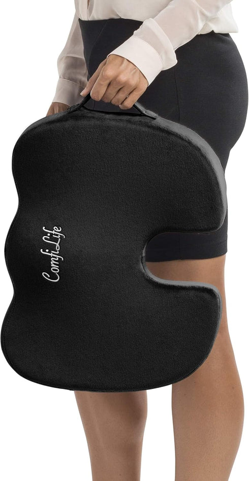 100% Tailbone ComfiLife Premium Comfort Seat Cushion - Non-Slip Orthopedic Memory Foam Coccyx Cushion for Pain