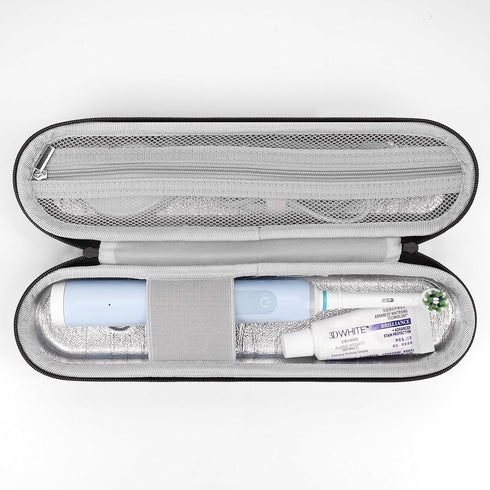 Linkidea Electric Toothbrush and Toothpaste Travel Case with Ventilation and Pocket for Charger, Compatible with iO
