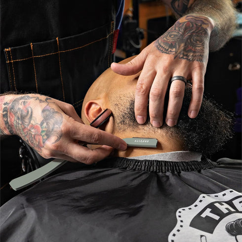 Professional Straight Razor Kit - Ultra Exposed Straight Razor with 10 Gravity Premium Blades, 2mm Exposed (Dynasty)