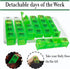 GMS 4 Times a Day Weekly Pill Reminder - Includes 7 Removable Pill Boxes in Flat White Tray
