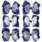 Whaline 6Pcs Back to School Uniform Hair Bow Clips, Navy Blue Plaid Stripe Dot Barrettes for School Hair Accessories