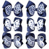 Whaline 6Pcs Back to School Uniform Hair Bow Clips, Navy Blue Plaid Stripe Dot Barrettes for School Hair Accessories