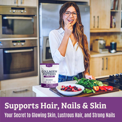 Dr. Matthew Hydrolyzed Collagen Peptides Powder - Unflavored Grass Fed Protein Supplement for Hair, Skin, Joints