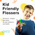 Unflavored Kids Floss, No Fluoride Dual Line Dental Floss Picks, 240 Count Dino & Travel Case