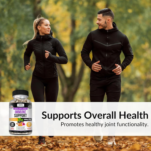 Kaya Naturals Elderberry Immune Support, Vitamins with Zinc and Vitamin C, Probiotics & Turmeric 1000mg, 30 Count
