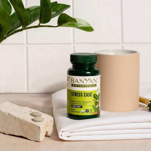 Banyan Botanicals Stress Ease Organic Herbal Supplement for Stress & Fatigue, 90 Tablets