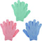 Sibba 3 Pair Bath Gloves for Shower, Natural Loofah Exfoliating Wash Gloves for Body and Face