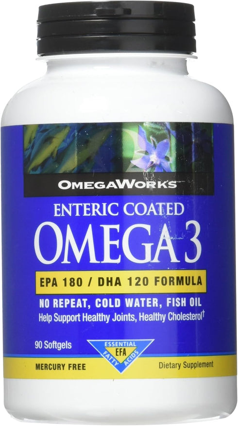 OmegaWorks Super Omega 3 - 90 Softgels | EPA / DHA Fatty Acids for Healthy Joints, 90 Servings
