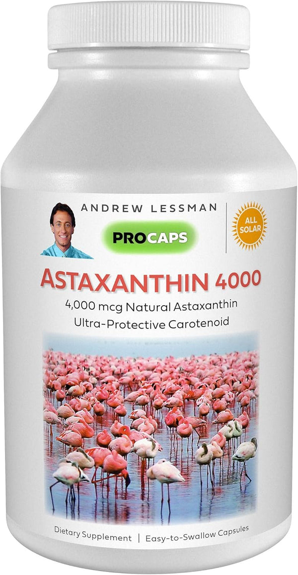 ANDREW LESSMAN Astaxanthin 30 Softgels - 4000 mcg Natural Astaxanthin for Eyes, Heart, Skin Protection