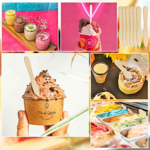 1500 Pcs Wooden Ice Cream Spoons, Mini Disposable Tasting Spoons for Crafts, Tasting, Sampling (3 Inch)