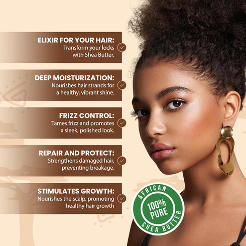 Raw African Shea Butter 16 oz, 100% Pure Natural Unrefined YELLOW - Ideal Moisturizer for Skin and Hair