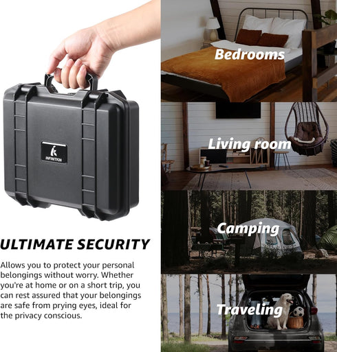 Large Smell Proof Box with Combination Lock, Waterproof, Dust Proof, Durable Stash Box for Travel and Home