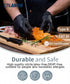 LANON Food Safe Disposable Nitrile Gloves, Latex-Free, Powder-Free, Cooking Gloves, Black Medium