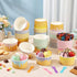 Jingmore 120 Set 8 oz Summer Paper Ice Cream Cups Bulk with Spoons Disposable Sundae Bowls Colorful Paper Dessert Cups