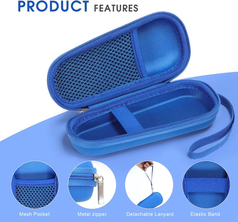 Hard Carry Case Compatible with N graCoola CLIE Sonic Facial Cleansing Brush, Waterproof Case Storage Carrying Holder Fits for Silicone Face Scrubber and Charging Cable (Box Only), Blue