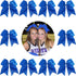 Kenz Laurenz 7" Jumbo Cheer Bow, Big Hair Bows with Ponytail Holder, 10 Pack, Blue