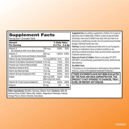 Quality Choice, Chewable Animal Shaped Children's Multivitamin with Extra Vitamin C, Children's Daily Support Orange Flavored Multivitamin Immune Health Supplement, 30 Count Bottle
