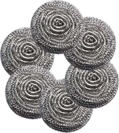 6Pcs Steel Wool Scrubbers, Flexible Pads for Cleaning Dishes, Pots, Pans, Grills, and Sinks