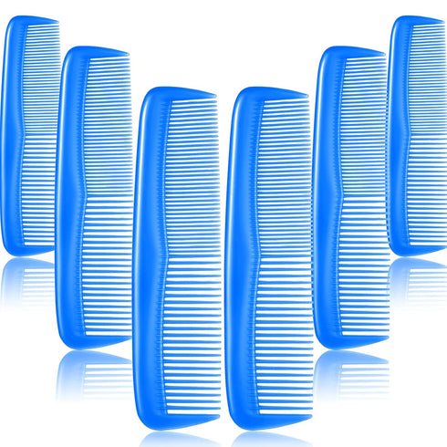 Leinuosen 12 Pieces Pocket Hair Combs Set, Plastic Fine Tooth Dressing Comb for Women and Men (Blue)